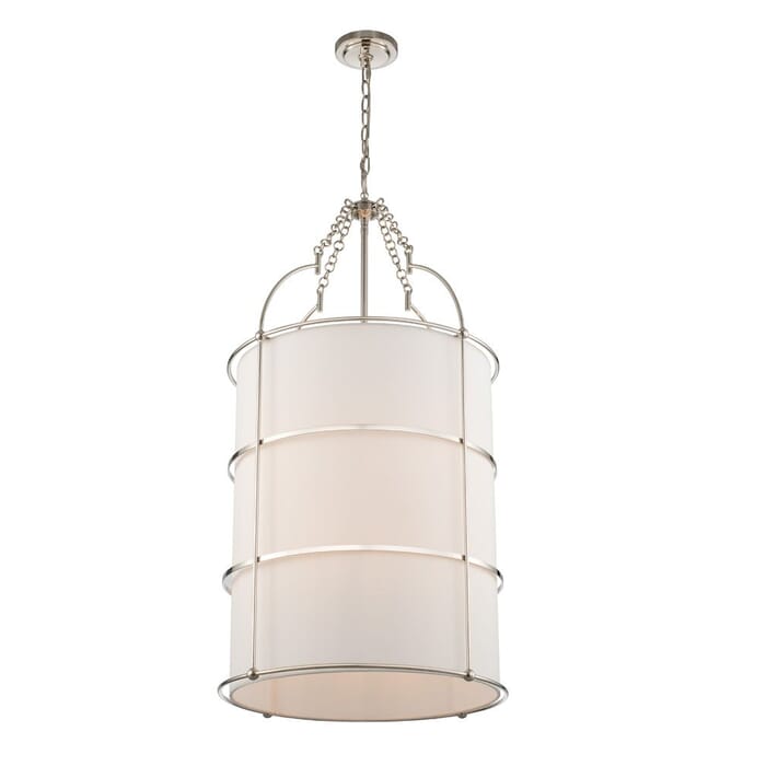 Kalco Carson 8-Light Contemporary Chandelier in Polished Nickel