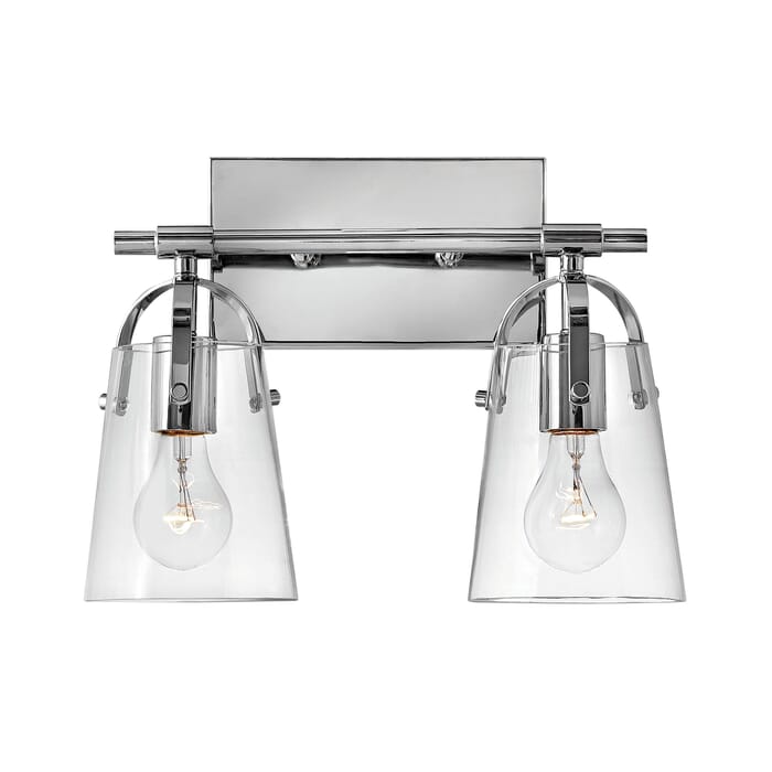 Hinkley Foster 2-Light Bathroom Vanity Light in Chrome Hinkley Foster 2-Light Bathroom Vanity Light in Chrome