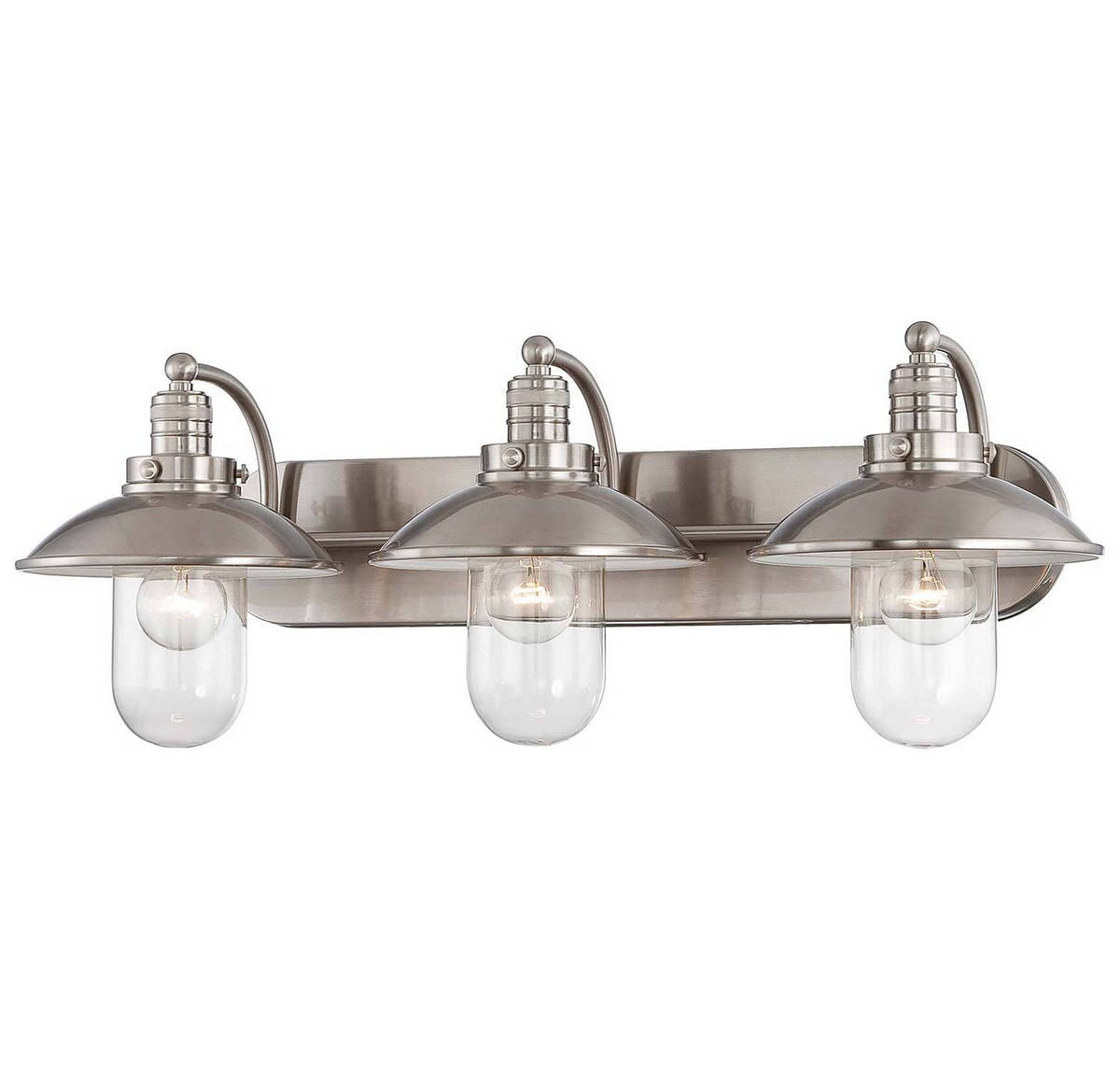 Minka Lavery Downtown Edison 3 Light Bathroom Vanity Light In Brushed Nickel Lightsonlinecom