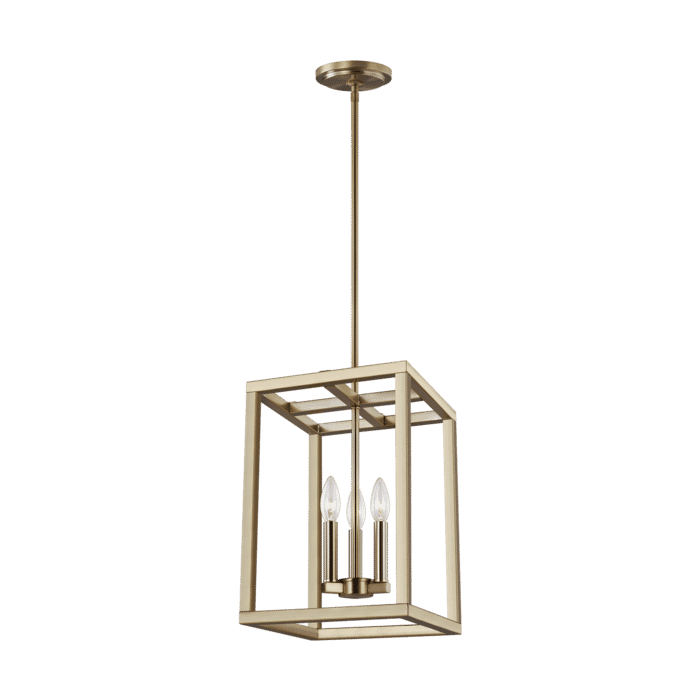 Sea Gull Moffet Street 3-Light Foyer Light in Satin Brass Sea Gull Moffet Street 3-Light Foyer Light in Satin Brass