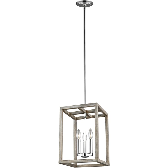 Sea Gull Moffet Street 3-Light Foyer Light in Washed Pine Sea Gull Moffet Street 3-Light Foyer Light in Washed Pine