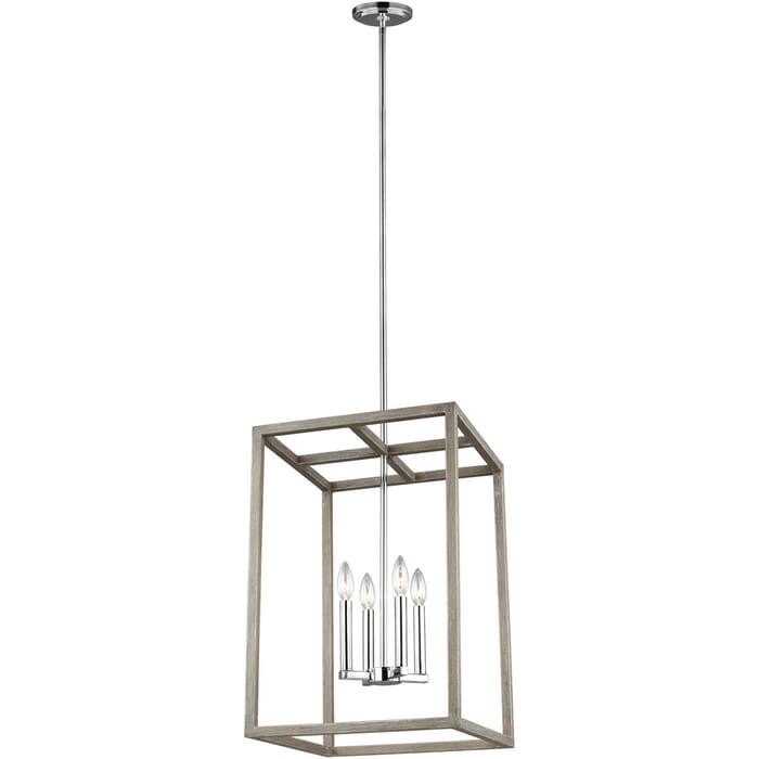 Sea Gull Moffet Street 4-Light Foyer Light in Washed Pine Sea Gull Moffet Street 4-Light Foyer Light in Washed Pine