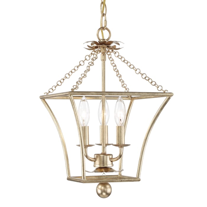Crystorama Broche 3-Light Pendant Light in Antique Gold Crystorama Broche 3-Light Pendant Light in Antique Gold