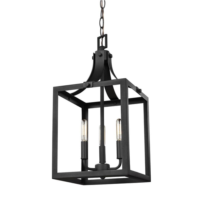Sea Gull Labette 3-Light Foyer Light in Black Sea Gull Labette 3-Light Foyer Light in Black