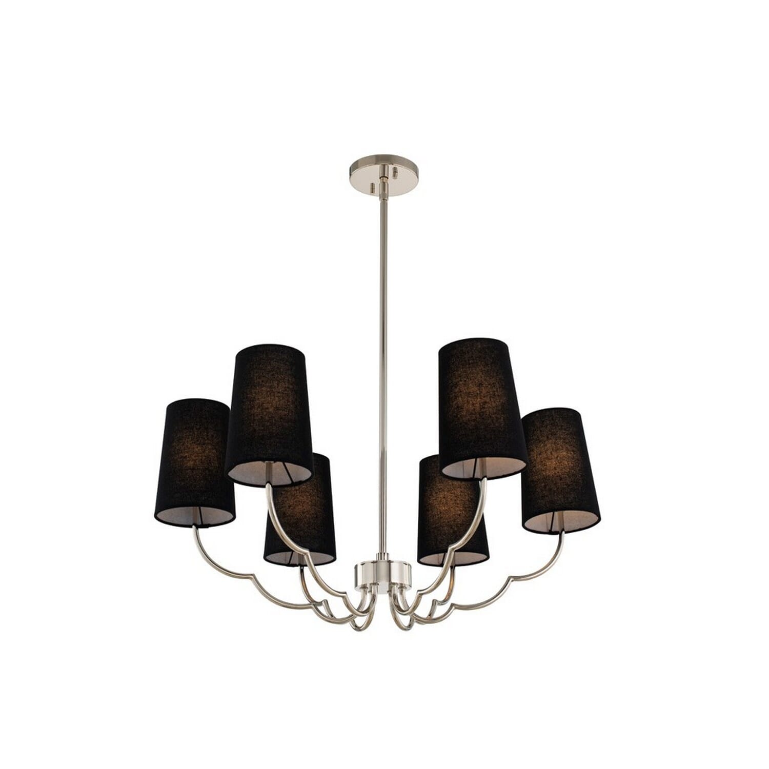 Kalco Sophia 6-Light Chandelier in Polished Nickel