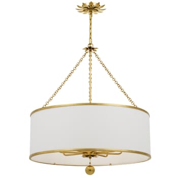Crystorama Broche 8-Light 34" Traditional Chandelier in Antique Gold