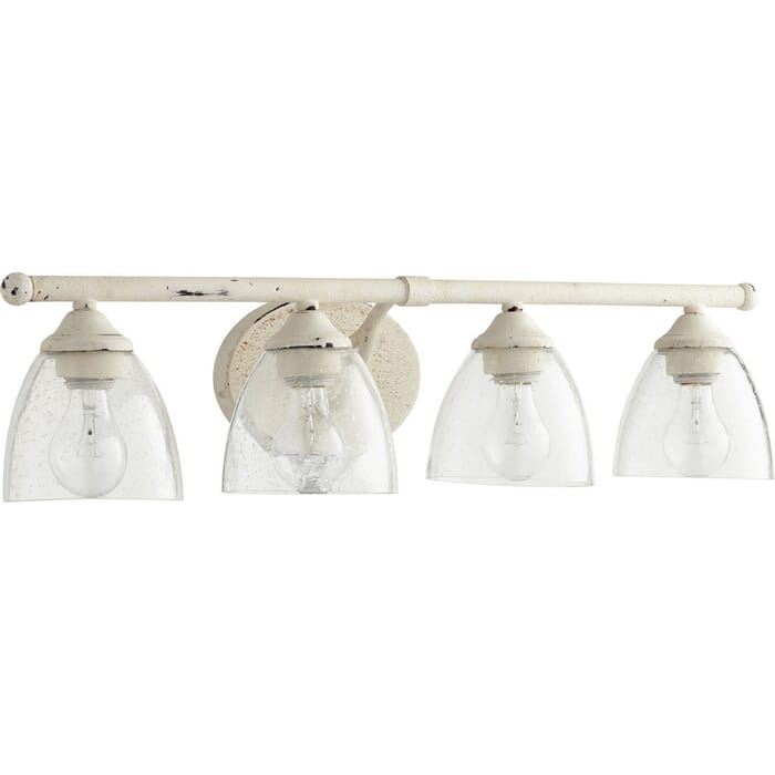 Quorum Brooks 4-Light 7" Bathroom Vanity Light in Persian White with Quorum Brooks 4-Light 7" Bathroom Vanity Light in Persian White with