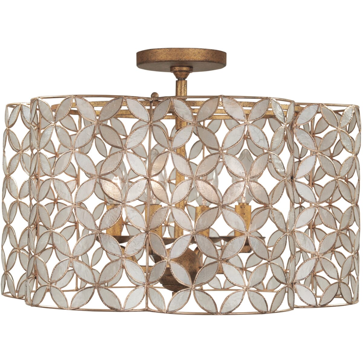 Kalco Maurelle 4-Light Ceiling Light in Oxidized Gold Leaf