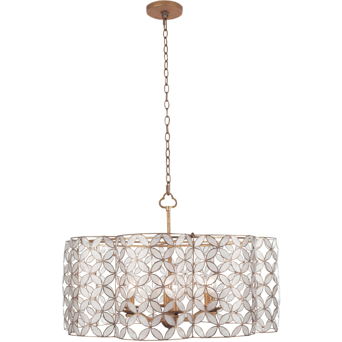Kalco Maurelle 6-Light Pendant Light in Oxidized Gold Leaf