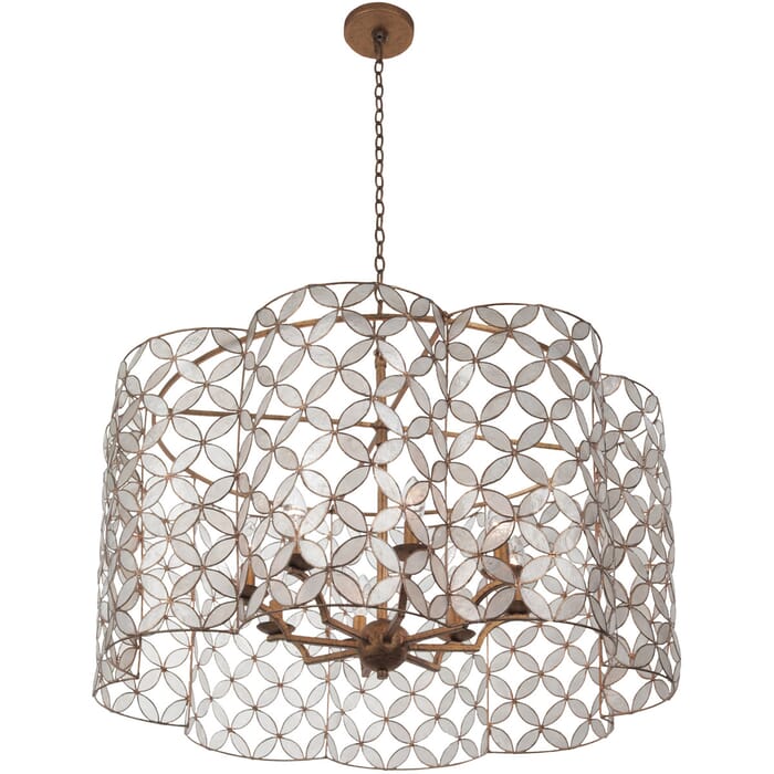 Kalco Maurelle 8-Light Pendant Light in Oxidized Gold Leaf Kalco Maurelle 8-Light Pendant Light in Oxidized Gold Leaf