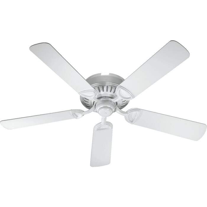 Quorum Medallion 52" Indoor Flush Mount Ceiling Fan in White Quorum Medallion 52" Indoor Flush Mount Ceiling Fan in White