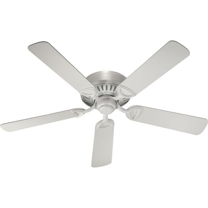 Quorum Medallion 52" Indoor Flush Mount Ceiling Fan in Studio White Quorum Medallion 52" Indoor Flush Mount Ceiling Fan in Studio White