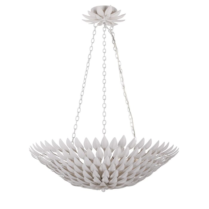 Crystorama Broche 6-Light 11" Traditional Chandelier in Matte White Crystorama Broche 6-Light 11" Traditional Chandelier in Matte White