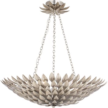 Crystorama Broche 6-Light 11" Traditional Chandelier in Antique Silver