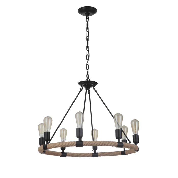Craftmade Dillon 8-Light Transitional Chandelier in Flat Black Craftmade Dillon 8-Light Transitional Chandelier in Flat Black