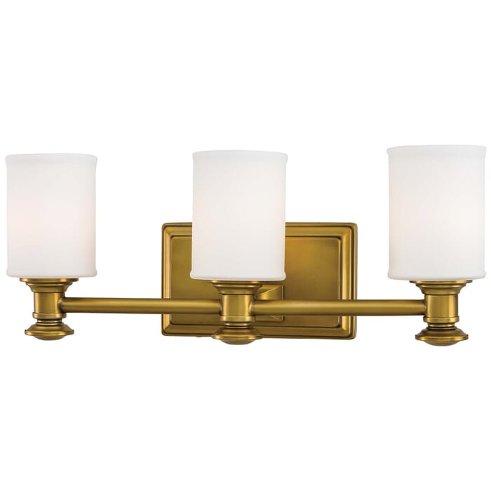 Minka Lavery Harbour Point 3-Light Bathroom Vanity Light in Liberty Gold Minka Lavery Harbour Point 3-Light Bathroom Vanity Light in Liberty Gold