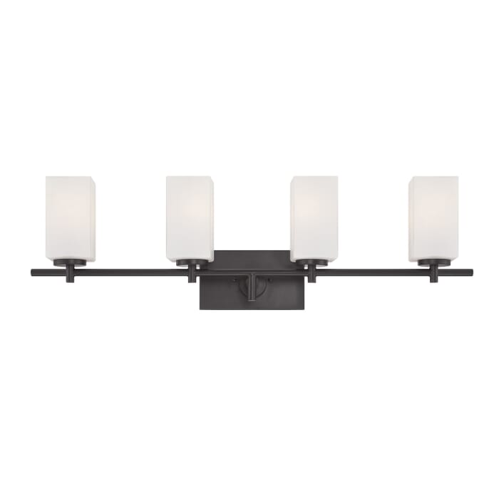 Dakota 4-Light Bathroom Vanity Light Bar in Biscayne Bronze Dakota 4-Light Bathroom Vanity Light Bar in Biscayne Bronze