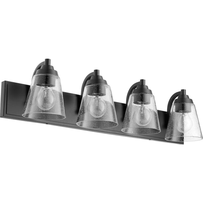 Quorum Transitional 4-Light 7" Bathroom Vanity Light in Noir Quorum Transitional 4-Light 7" Bathroom Vanity Light in Noir