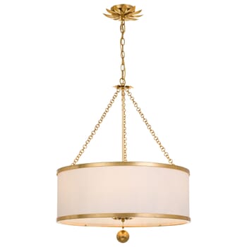 Crystorama Broche 6-Light 31" Traditional Chandelier in Antique Gold