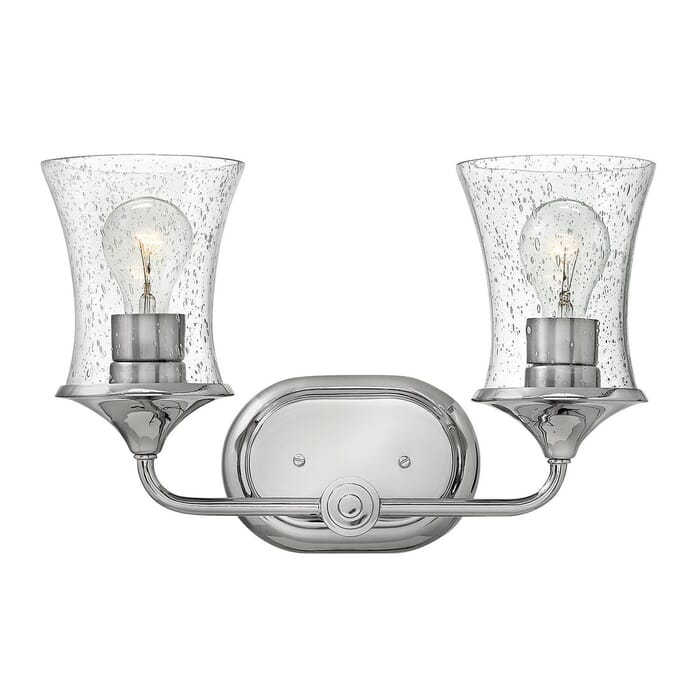 Hinkley Thistledown 2-Light Bathroom Vanity Light in Polished Nickel Hinkley Thistledown 2-Light Bathroom Vanity Light in Polished Nickel