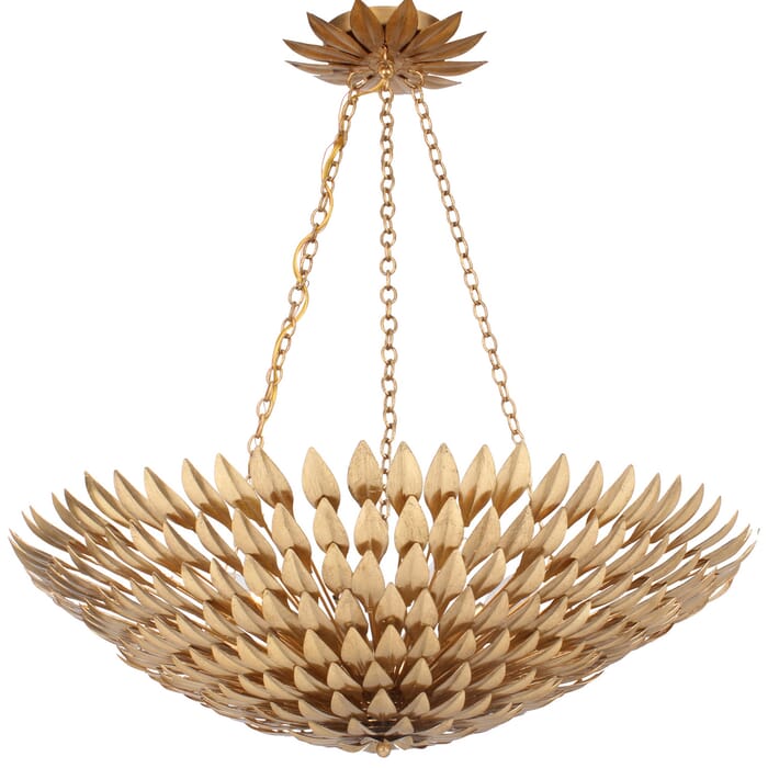 Crystorama Broche 8-Light 12" Traditional Chandelier in Antique Gold Crystorama Broche 8-Light 12" Traditional Chandelier in Antique Gold