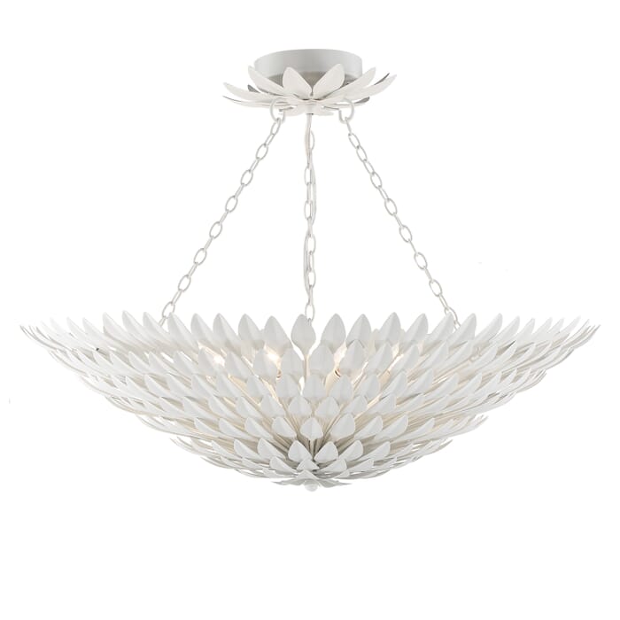 Crystorama Broche 8-Light Ceiling Light in Matte White Crystorama Broche 8-Light Ceiling Light in Matte White