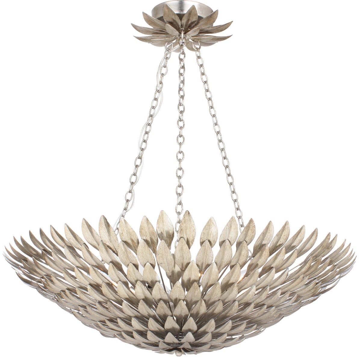 Broche 8-Light 12" Traditional Chandelier in Antique Silver