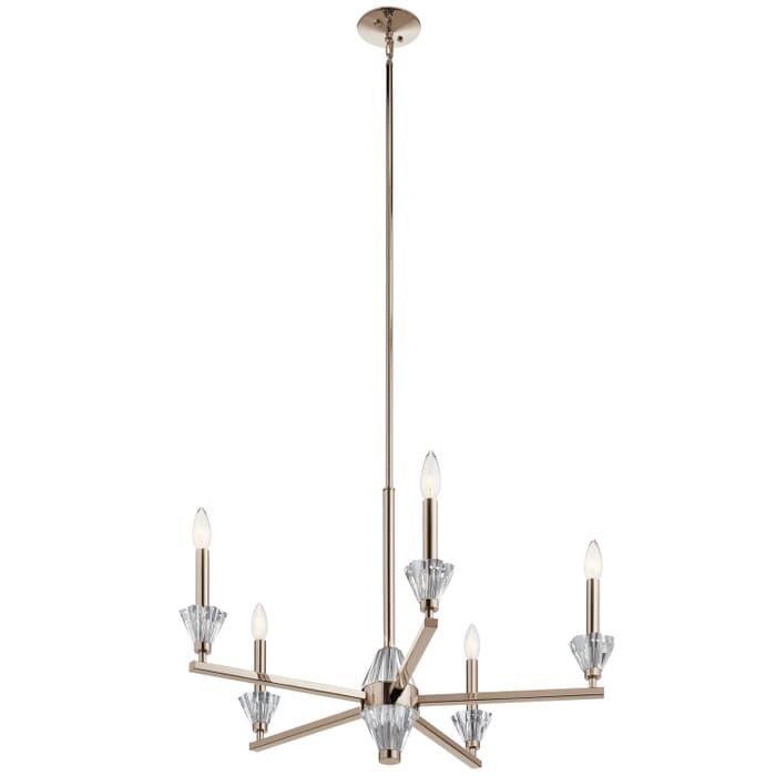 Calyssa 5-Light Chandelier in Polished Nickel Calyssa 5-Light Chandelier in Polished Nickel