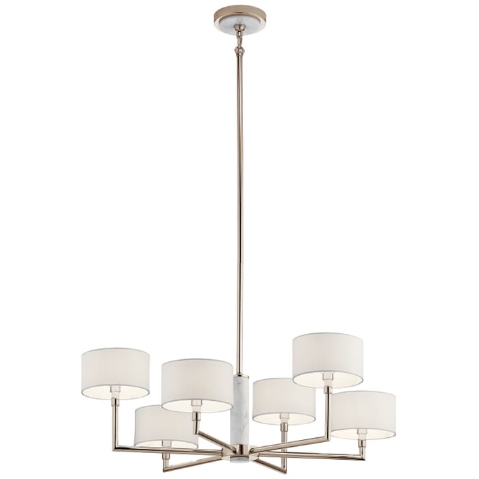 Laurent 6-Light Chandelier in Polished Nickel Laurent 6-Light Chandelier in Polished Nickel