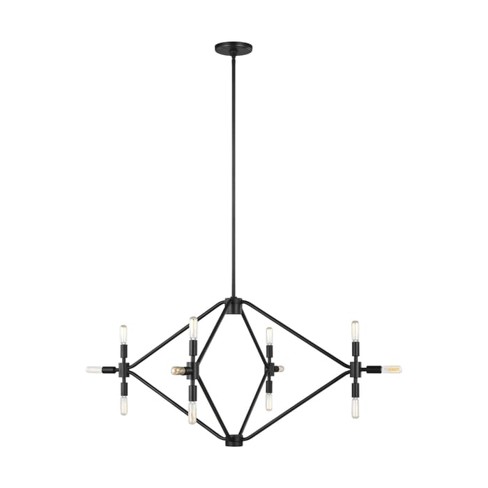 Sea Gull Wyn 12-Light Chandelier in Midnight Black Sea Gull Wyn 12-Light Chandelier in Midnight Black