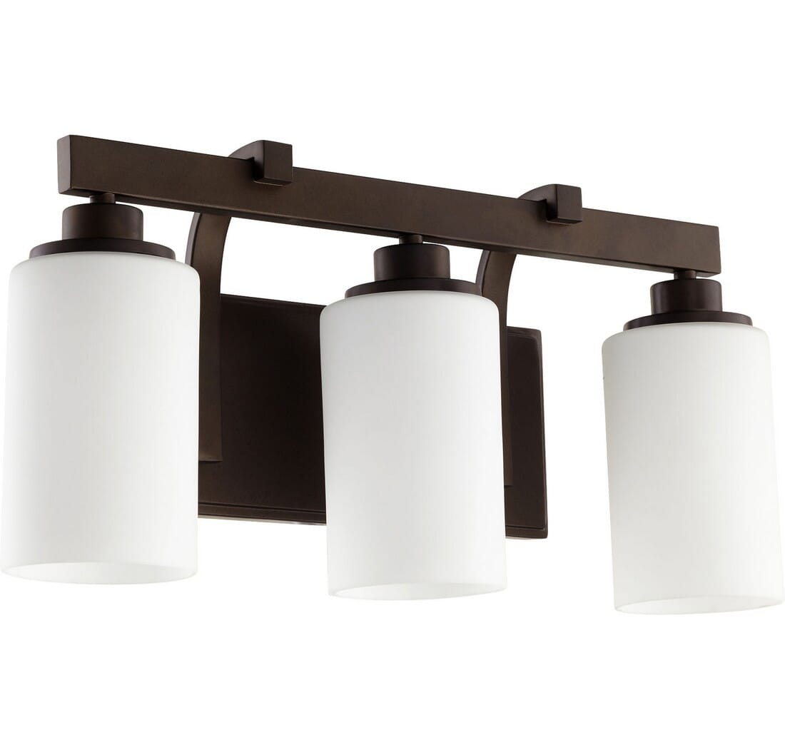 Quorum Lancaster 3-Light 10"" Bathroom Vanity Light in Oiled Bronze -  Quorum International, 5207-3-86