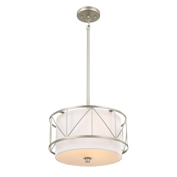 Kichler Lighting Birkleigh 3-Light Transitional Ceiling Light in Satin Nickel Kichler Lighting Birkleigh 3-Light Transitional Ceiling Light in Satin Nickel