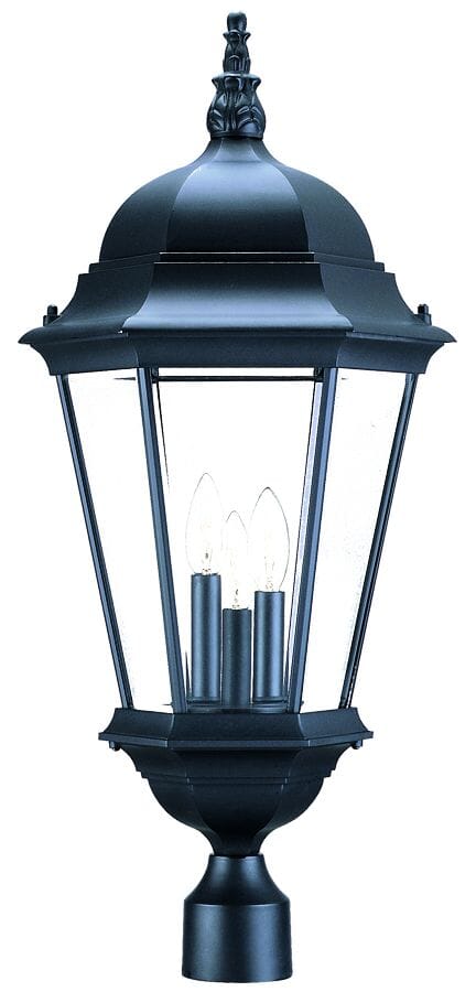 Matte Black Three Light Post Mount from the Richmond Collection
