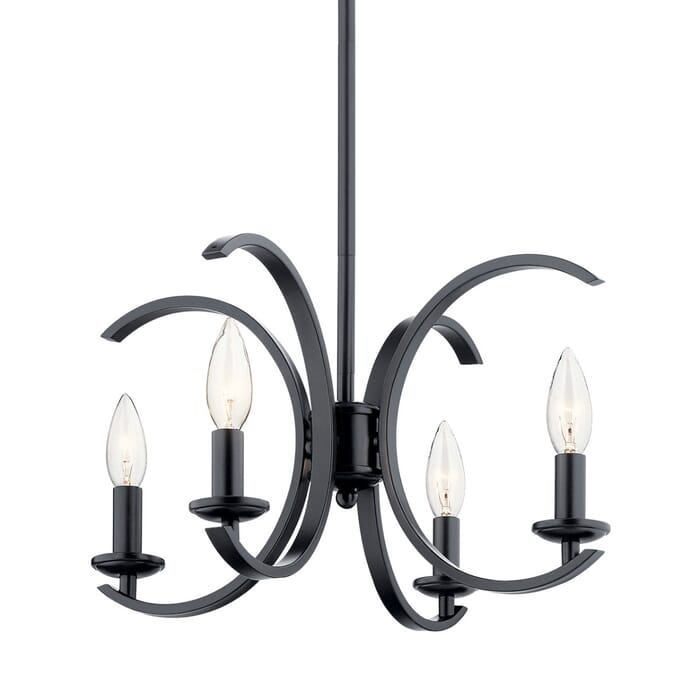 Kichler Lighting Cassadee 4-Light Pendant Light in Black Kichler Lighting Cassadee 4-Light Pendant Light in Black