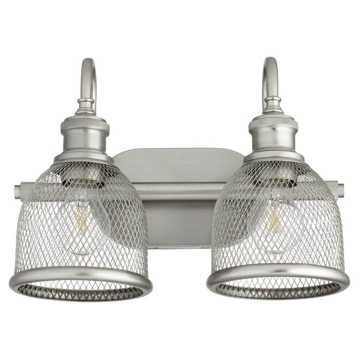 Quorum Omni 2-Light 11" Bathroom Vanity Light in Satin Nickel Quorum Omni 2-Light 11" Bathroom Vanity Light in Satin Nickel