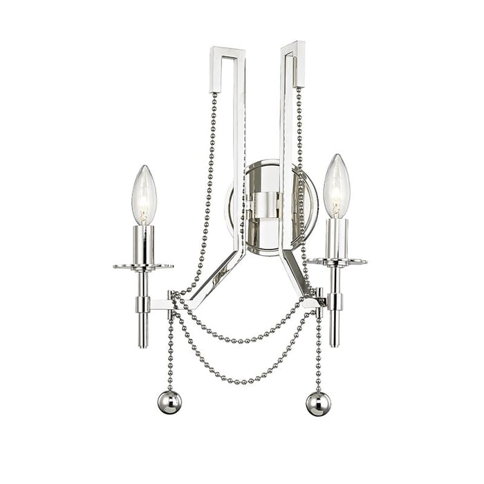 Hudson Valley Zariah by Corey Damen Jenkins 2-Light Wall Sconce in Polished Nickel Hudson Valley Zariah by Corey Damen Jenkins 2-Light Wall Sconce in Polished Nickel