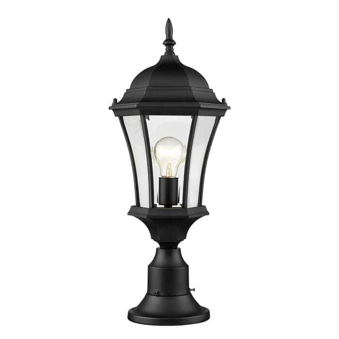 Z-Lite Wakefield 1-Light Outdoor Pier Mounted Fixture Light In Black Z-Lite Wakefield 1-Light Outdoor Pier Mounted Fixture Light In Black