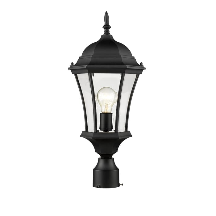 Z-Lite Wakefield 1-Light Outdoor Post Mount Fixture Light In Black Z-Lite Wakefield 1-Light Outdoor Post Mount Fixture Light In Black