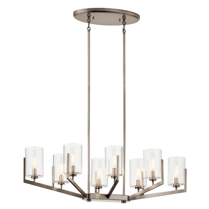 Kichler Lighting Nye 8-Light Transitional Chandelier in Classic Pewter Kichler Lighting Nye 8-Light Transitional Chandelier in Classic Pewter