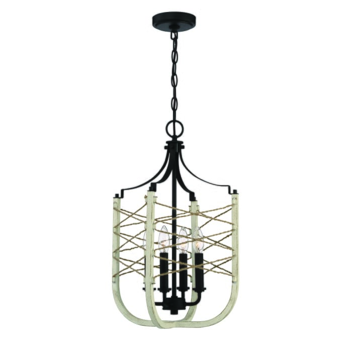 Craftmade Cavendish 4-Light 14" Foyer Light in Cottage White with Espresso Craftmade Cavendish 4-Light 14" Foyer Light in Cottage White with Espresso