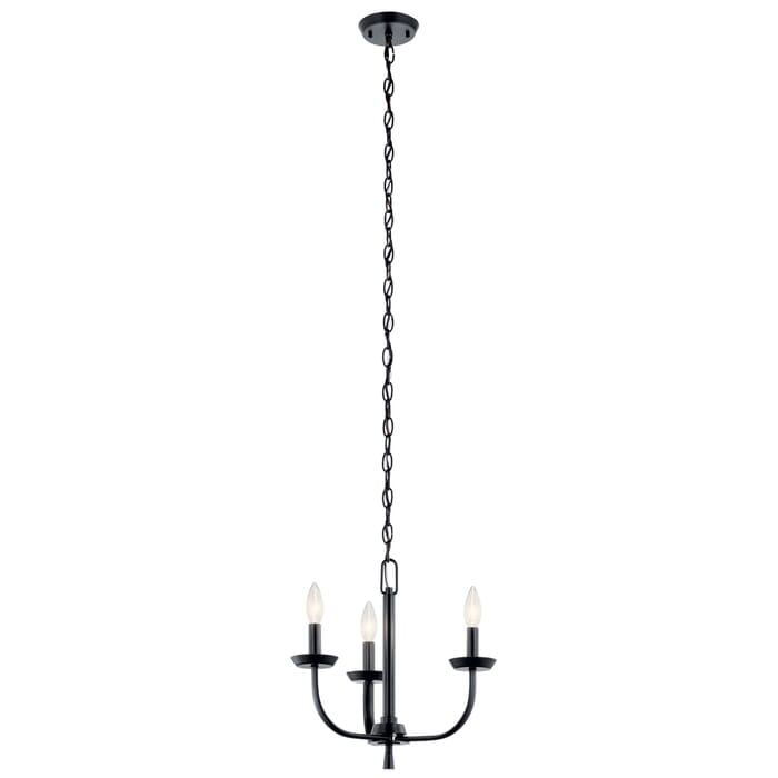 Kichler Lighting Kennewick 3-Light Traditional Chandelier in Black Kichler Lighting Kennewick 3-Light Traditional Chandelier in Black
