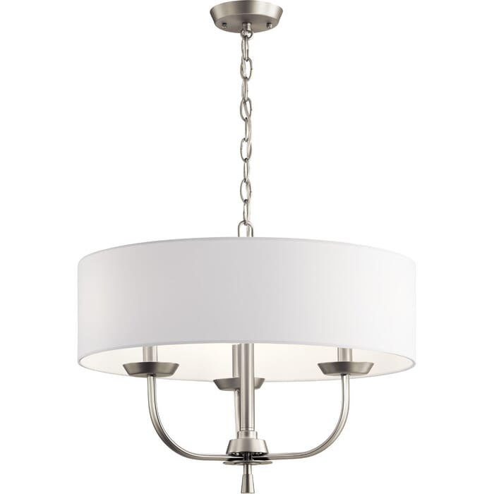 Kichler Lighting Kennewick 3-Light Traditional Chandelier in Brushed Nickel Kichler Lighting Kennewick 3-Light Traditional Chandelier in Brushed Nickel