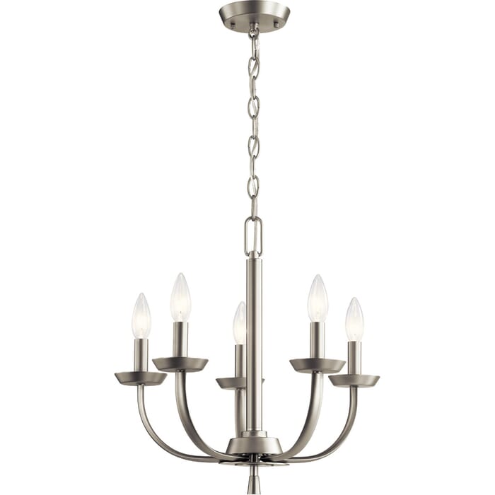 Kichler Lighting Kennewick 5-Light Traditional Chandelier in Brushed Nickel Kichler Lighting Kennewick 5-Light Traditional Chandelier in Brushed Nickel