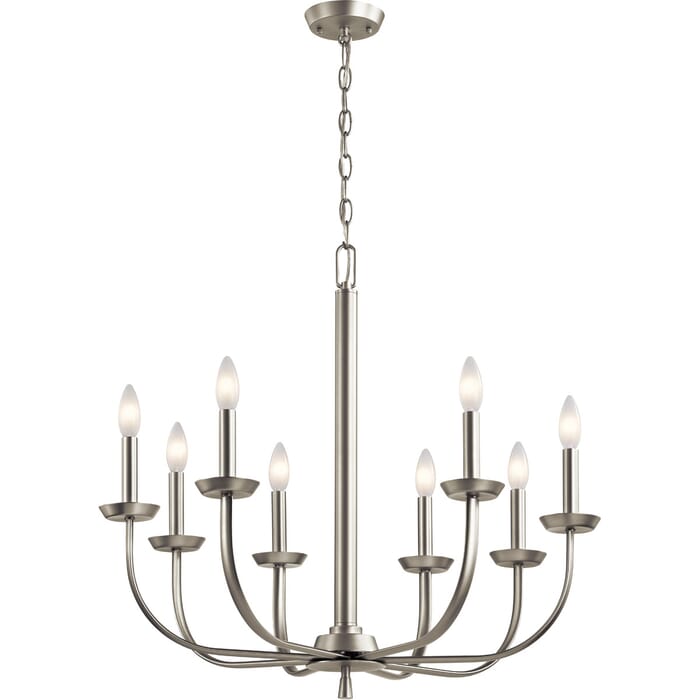 Kichler Lighting Kennewick 8-Light Traditional Chandelier in Brushed Nickel Kichler Lighting Kennewick 8-Light Traditional Chandelier in Brushed Nickel