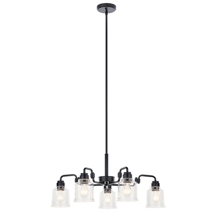 Kichler Lighting Aivian 5-Light Industrial Chandelier in Black Kichler Lighting Aivian 5-Light Industrial Chandelier in Black