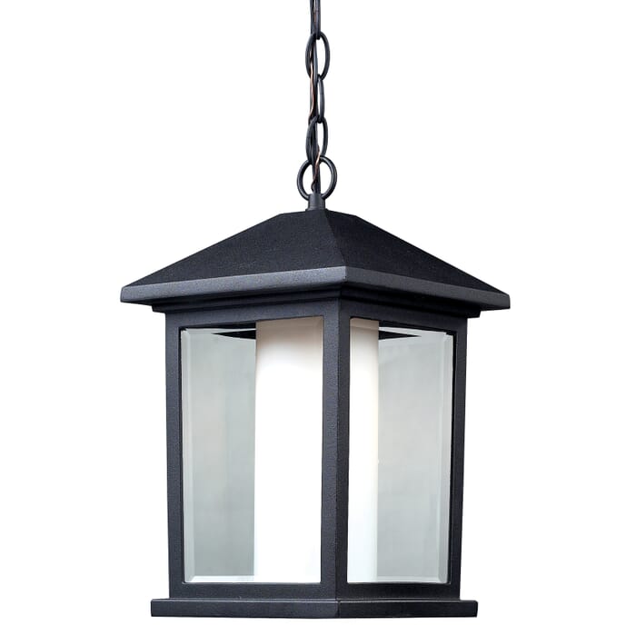 Z-Lite Mesa 1-Light Outdoor Chain Mount Ceiling Fixture Light In Black Z-Lite Mesa 1-Light Outdoor Chain Mount Ceiling Fixture Light In Black
