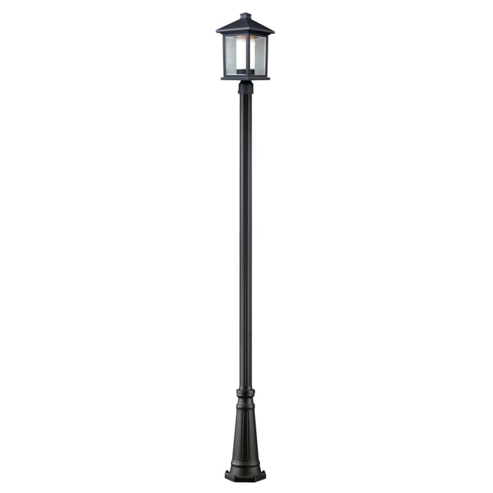 Z-Lite Mesa 1-Light Outdoor Post Mounted Fixture Light In Black Z-Lite Mesa 1-Light Outdoor Post Mounted Fixture Light In Black