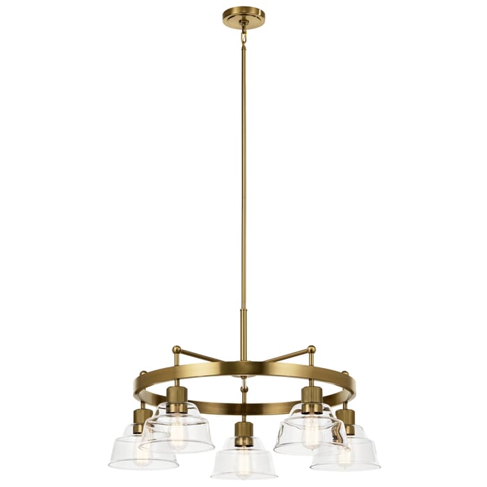 Kichler Lighting Eastmont 5-Light Industrial Chandelier in Brushed Brass Kichler Lighting Eastmont 5-Light Industrial Chandelier in Brushed Brass