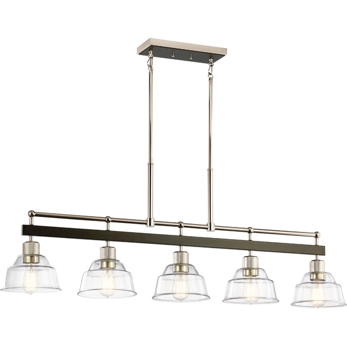 Kichler Lighting Eastmont 5-Light Industrial Chandelier in Polished Nickel Kichler Lighting Eastmont 5-Light Industrial Chandelier in Polished Nickel