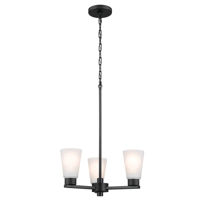 Kichler Lighting Stamos 3-Light Transitional Chandelier in Black Kichler Lighting Stamos 3-Light Transitional Chandelier in Black